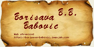 Borisava Babović vizit kartica